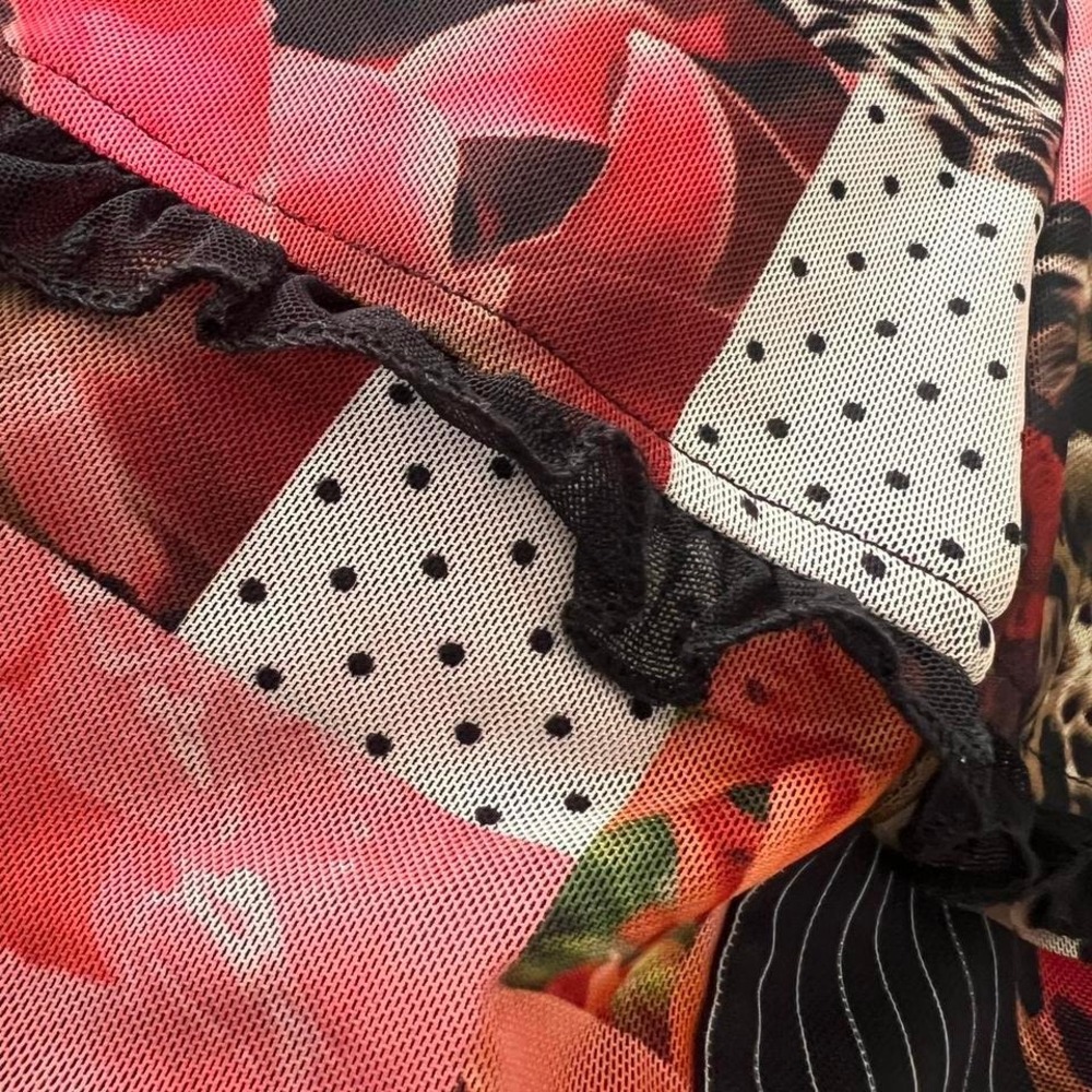 Edikted Size Small Patchwork Mesh Short Mini Skirt - image 6